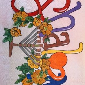 Acrylic painting of SHALOM